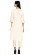 Off White Straight Cotton Kurta image number 4