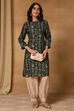 Green Viscose Blend Straight Printed Kurta image number 0