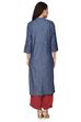 Indigo Straight Cotton Kurta image number 2