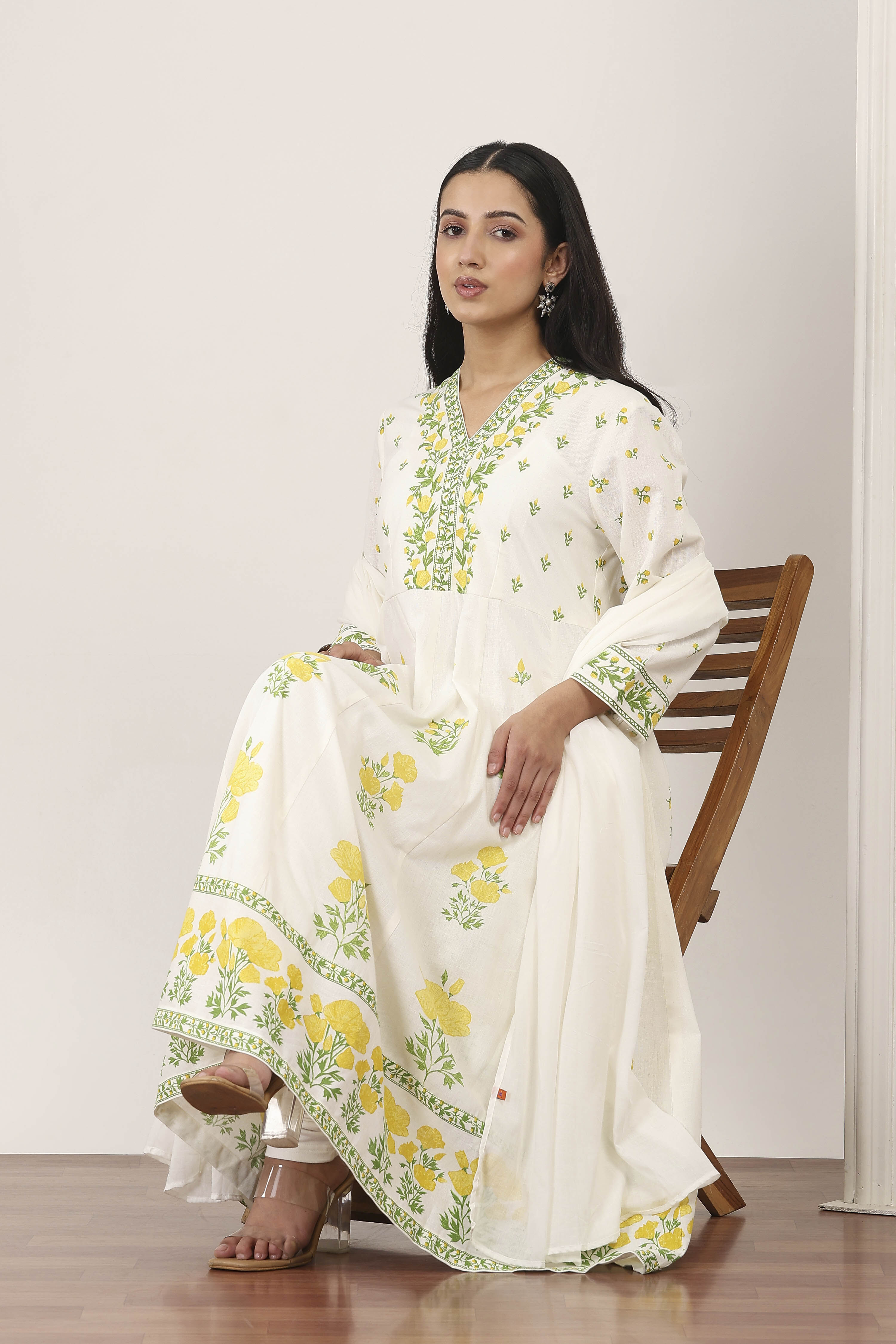 Yellow Cotton Blend Cotton Lehenga Sets image number 0