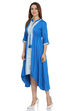 Blue Asymmetric Viscose Dress image number 1