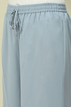 Blue Cotton Blend Palazzo image number 2