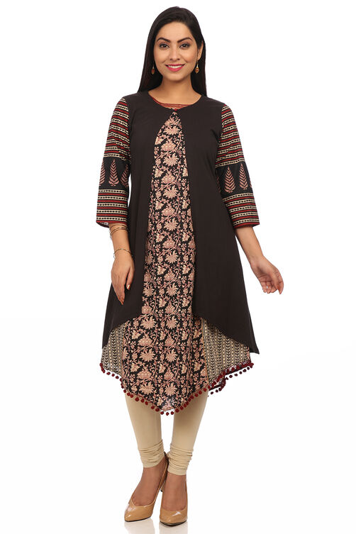 Black Straight Cotton Indie Top image number 0