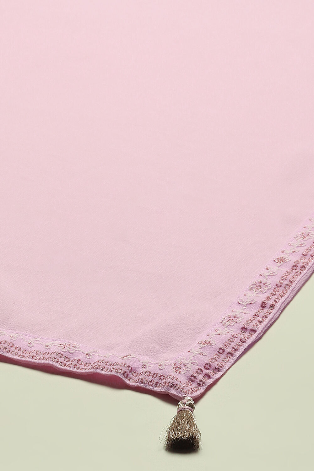 White Poly Georgette Solid Dupatta image number 1