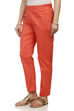 Peach Poly Lycra Slim Pants image number 1