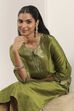 Lime Green Viscose Rayon Straight Kurta Pants Set image number 7