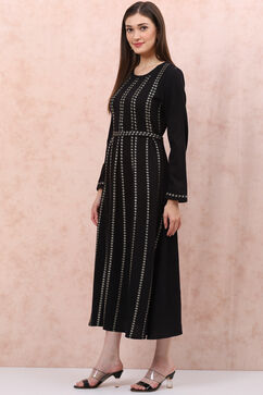 Black Acrylic Kalidar Kurta image number 2