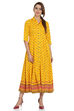 Mustard Kalidar Viscose Dress image number 0