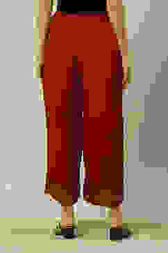 Rust LIVA Straight Solid Palazzo image number 4