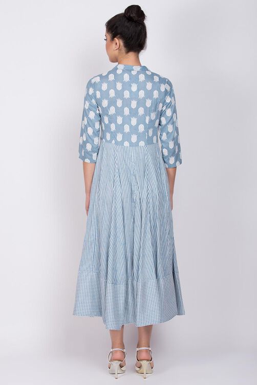 Grey Viscose Kalidar Dress image number 4