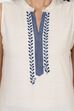 Off White Straight Cotton Indie Top image number 5