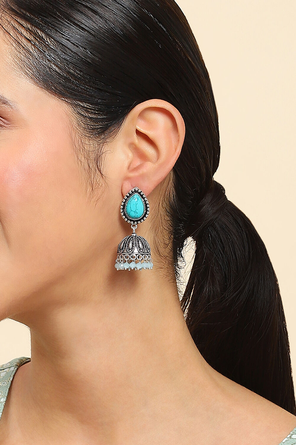 Turquoise Alloy Drop & danglers image number 1