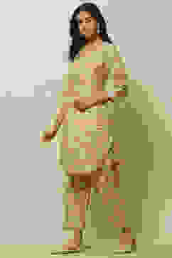 Ecru Viscose Blend Floral Printed Straight Co-ord Set image number 3