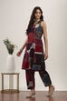 Multicolor Viscose Polyester Poly Viscose Kurta Pants Set image number 3