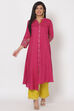 Pink Viscose Rayon A Line Kurta image number 0