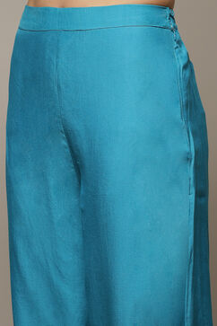 Blue Art Silk Straight Suit Set image number 6