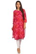 Pink Straight Poly Chanderi Kurta image number 0