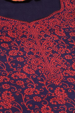 Navy Blue Art Silk Straight Suit Set image number 1