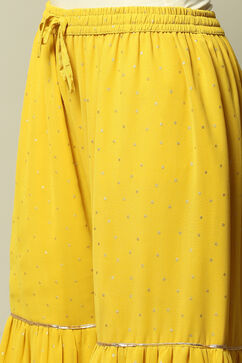 Yellow Modal Straight Printed Kurta Sharara Suit Set image number 2