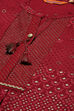 Red LIVA Straight Printed Kurta image number 1