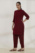 Indigo Viscose Blend Straight Solid Kurta image number 2