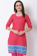 Pink Cotton Straight Kurta image number 0