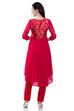 Pink Kalidar Polyester Kurta image number 4