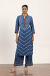 Indigo Blue Viscose Rayon Straight Kurta Pants Set image number 6