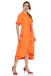 Coral Flared Viscose Dress image number 2