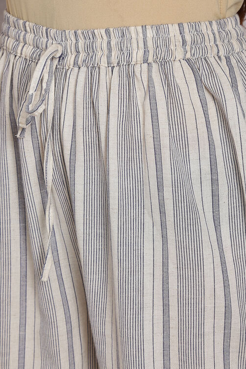 Ecru Cotton Straight Suit Set image number 6