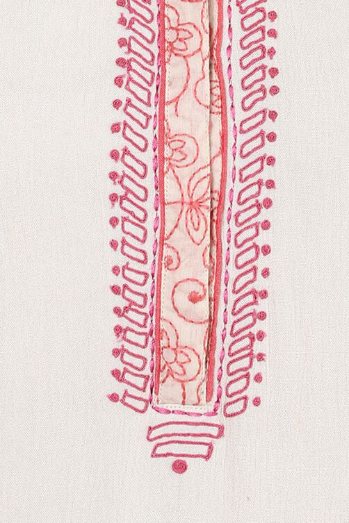 White Straight Viscose Rayon Indie Top image number 1