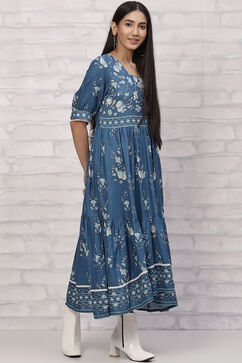 Indigo LIVA Tiered Dress image number 3