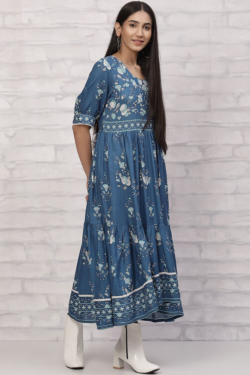 Indigo LIVA Tiered Dress image number 3