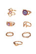 Golden Metal Brass Ring - Set Of 8 image number 1