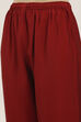 Red Viscose Polyester Straight Suit Sets image number 2