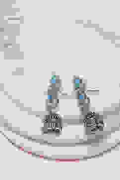 Blue Brass Jhumka image number 0