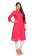 Pink Straight Cotton Kurta image number 2