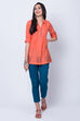Coral Viscose Rayon Top image number 4