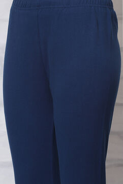 Dark Blue Knitted Leggings image number 1