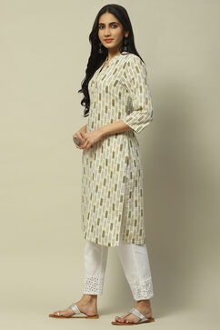 Olive Green Rayon Staight Kurta image number 2
