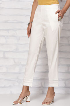 White Solid Slim Pants image number 2