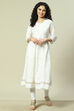 Peach Cotton Blend Straight Kurta image number 5