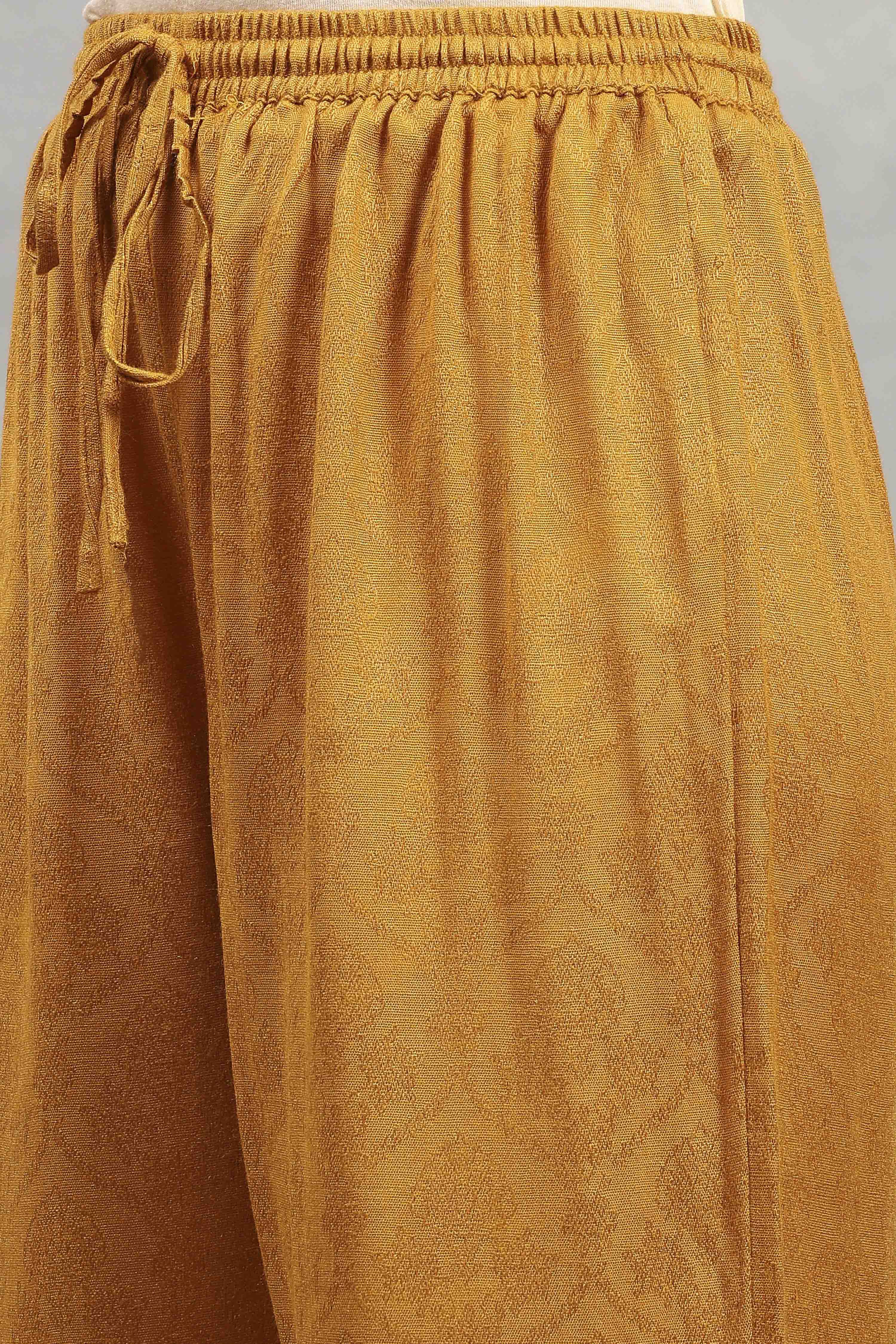 Yellow Polyester Yarndyed Straight Suit Set image number 2