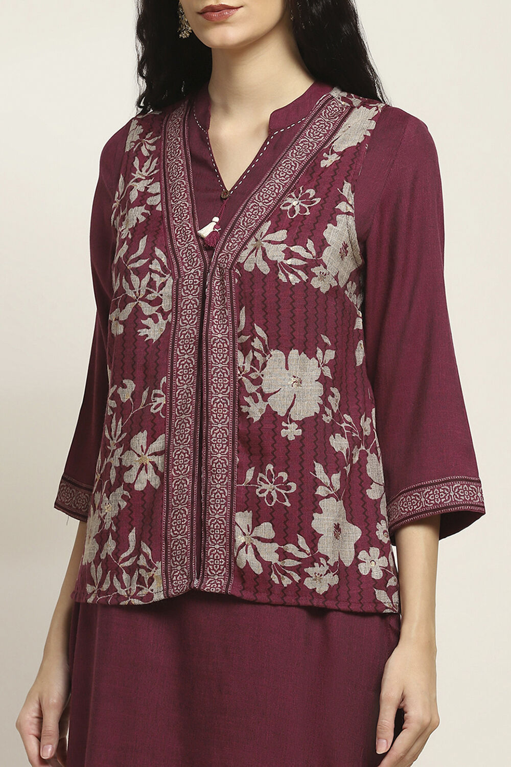 Black Viscose Blend Printed Straight Kurta Pants Set image number 1