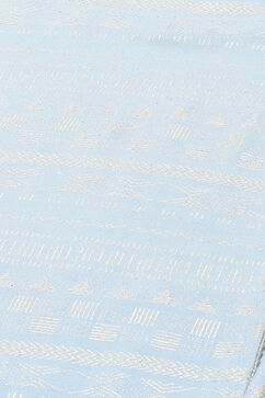 Blue Viscose Rayon Flared Dress image number 1