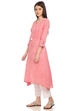 Pink Straight Cotton Kurta image number 2