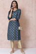 Olive Green Viscose Straight Kurta image number 0