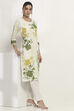 Green Cotton Straight Kurta image number 0
