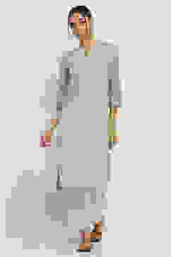 Sage Green Floral Straight Kurta image number 5