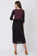 Black Viscose Rayon Flared Dress image number 4